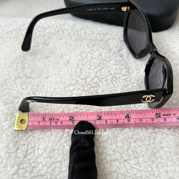 Auth Chanel Vintage CC Logo Black Cat Eye Sunglasses *For Small face frames - Picture 12 of 13